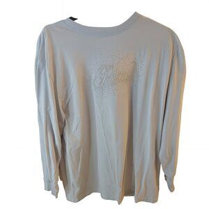 PINK Rhinestone Script Long-Sleeve Tee – Size L